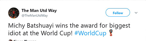 Batshuayi ăn mừng bằng pha đá bóng... trúng mặt, bị chê 'ngu dốt' nhất World Cup 2018 ảnh 1